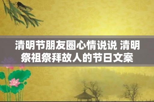 清明节朋友圈心情说说 清明祭祖祭拜故人的节日文案