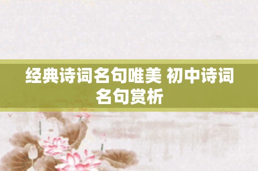 经典诗词名句唯美 初中诗词名句赏析