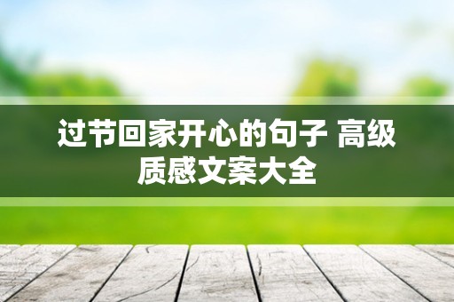 过节回家开心的句子 高级质感文案大全
