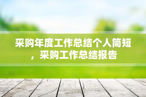 采购年度工作总结个人简短，采购工作总结报告