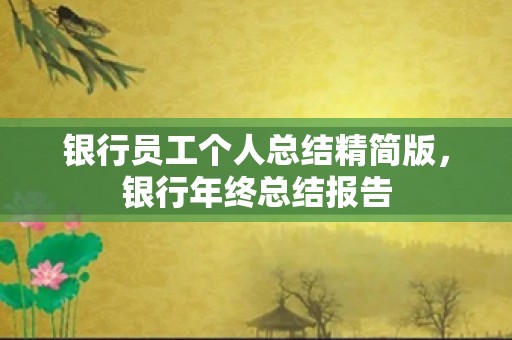 银行员工个人总结精简版，银行年终总结报告