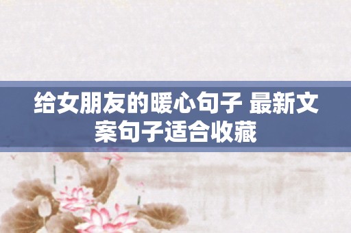 给女朋友的暖心句子 最新文案句子适合收藏