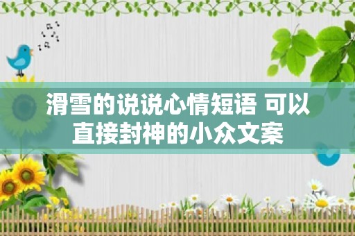 滑雪的说说心情短语 可以直接封神的小众文案