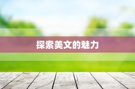 探索美文的魅力