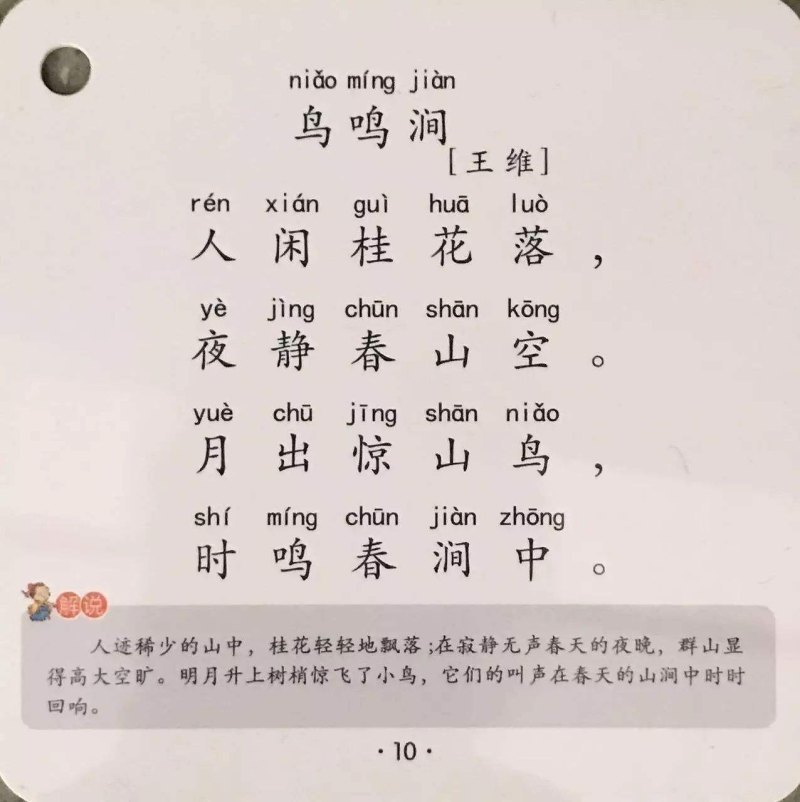 鸟鸣涧古诗带拼音（鸟鸣涧全文鉴赏）
